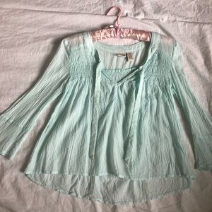 Mudd Mint Boho Peasant Blouse